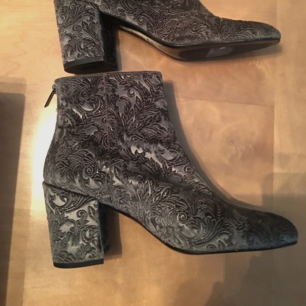 Stuart Weitzman Bacari Romantic Velvet Bootie in Greige 12
